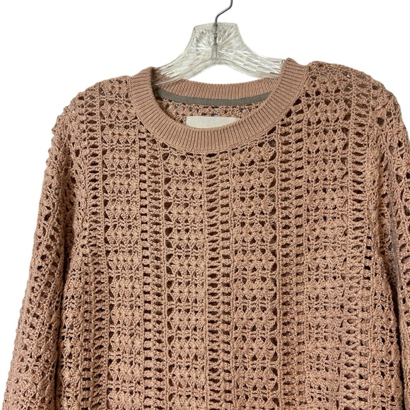 Brochu Walker Pale Peach Open Knit Sweater - Picture 2 of 7